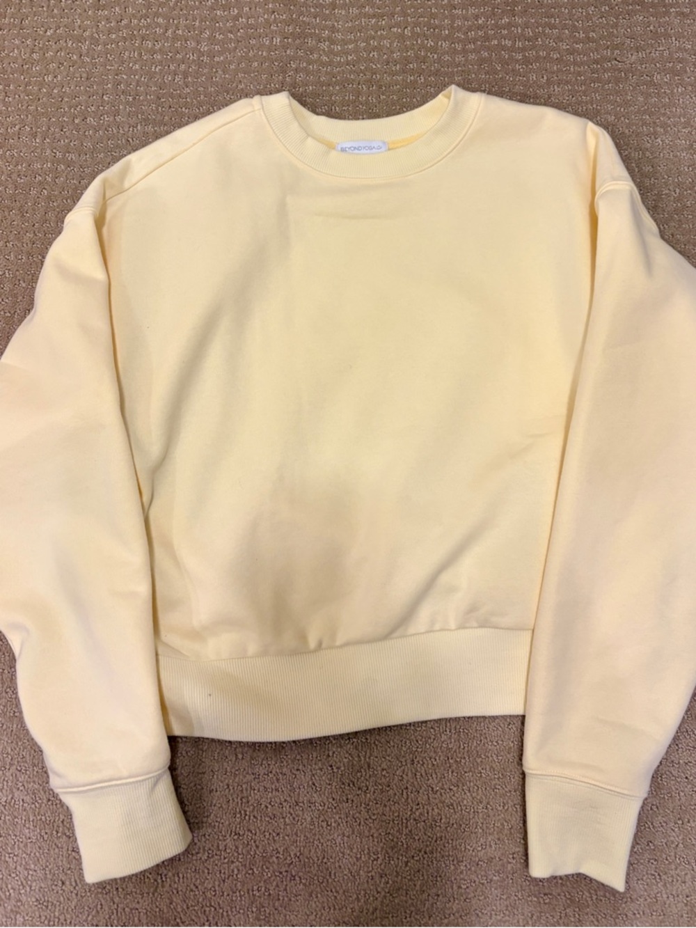 Beyond Yoga Pale Yellow Crewneck Sweatshirt-Worn once
